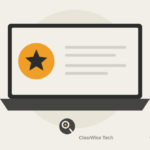 Laptop with comparison text and a star